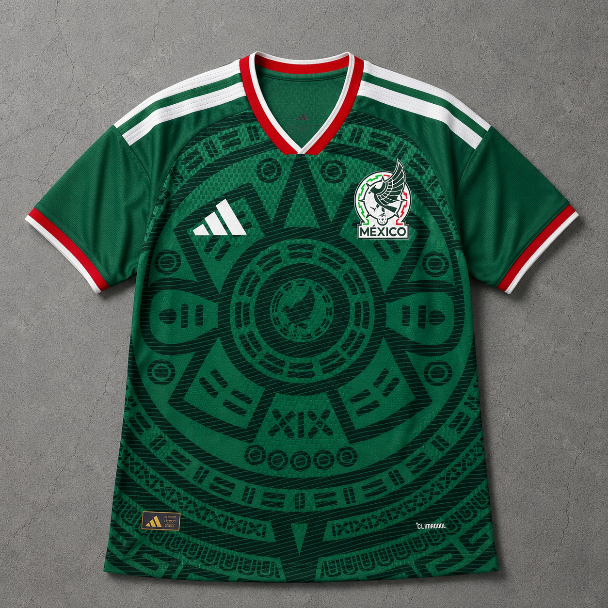 Maillot domicile Mexique "Calendrier Aztèque" Coupe du Monde 2026