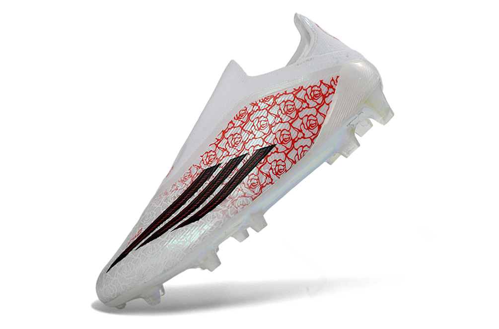 adidas F50 Laceless FG/AG Lamine Yamal - Footwear White/Core Black/Lucid Red