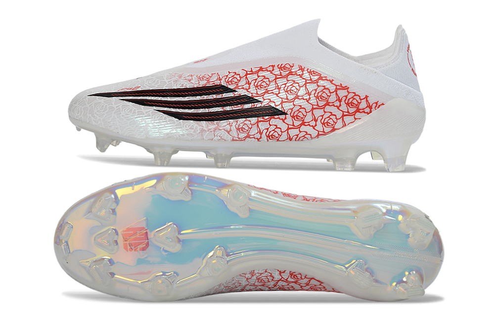 adidas F50 Laceless FG/AG Lamine Yamal - Footwear White/Core Black/Lucid Red